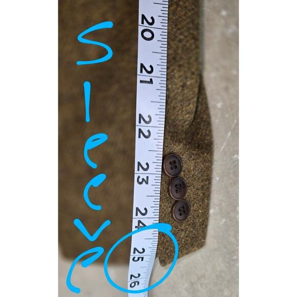 Vintage J. Crew Wool Mohair Blend Army Green Blazer Sport Coat Mens XL-Tall - Picture 7 of 8